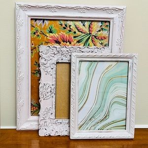 Vintage Gallery Wall Distressed Upcycled Set Hand-Painted Frames Shabby Chic